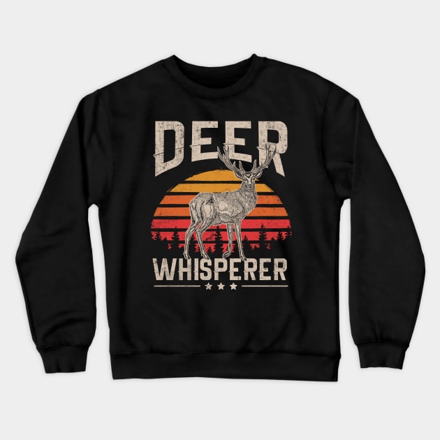 Retro Vintage Style Deer Hunting Whisper Gift For Hunter Crewneck Sweatshirt by HCMGift